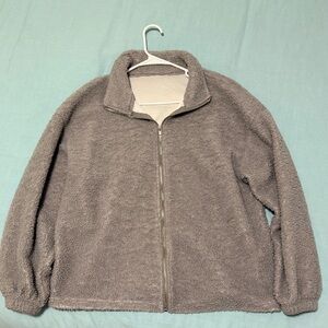 Gray Sherpa zipper sweatshirt size Medium
